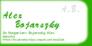 alex bojarszky business card